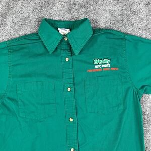 HPI Work Shirt Womens Small Green Short Sleeve O'Reilly Auto Parts Logo